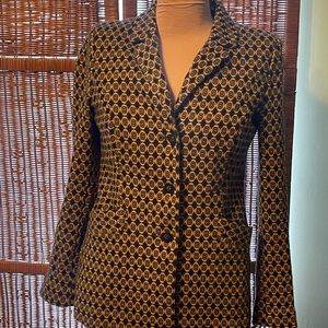 Cabi Standout Jacket Medallion Blazer Women’s Sz S Navy Yellow